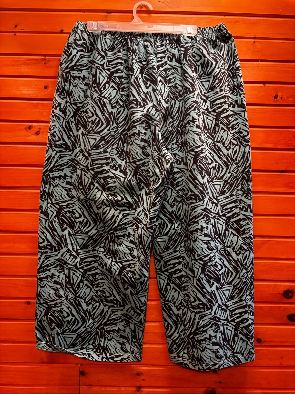 Abstract Print Wide Leg Pants in green and Black